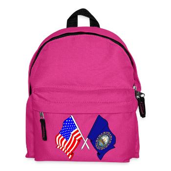 Drapeau des États-Unis et de l’État du New Hampshire croisé - Sac à dos Enfant - fuchsia - Devant