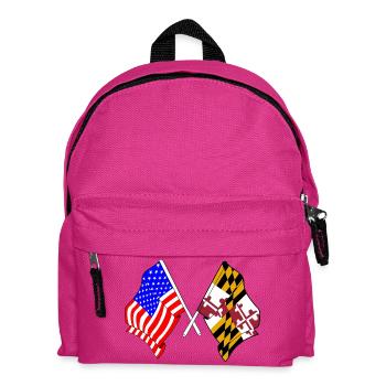 Drapeau des États-Unis et de l’État du Maryland croisé - Sac à dos Enfant - fuchsia - Devant