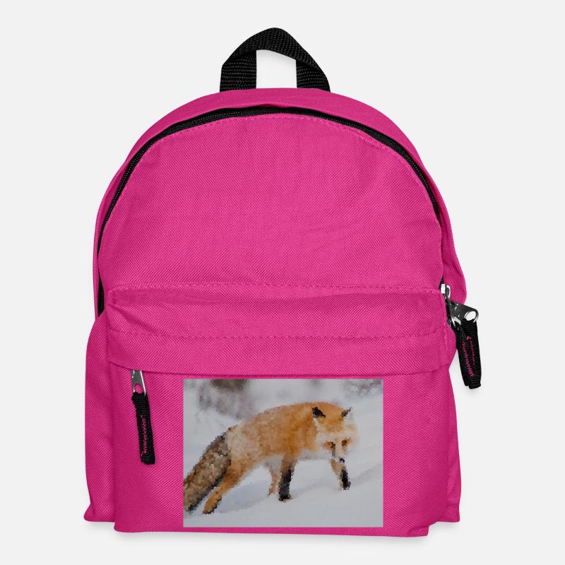 Fuchs im Schnee Aquarell - Kinder Rucksack - Fuchsia