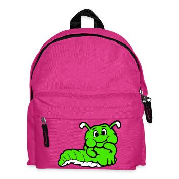 Caterpillar Worm Shy Friendly Curious Looking - Kids' Backpack - fuchsia - Front