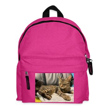 Gemütliche Tigerkatze im Licht - Kinder Rucksack - Fuchsia - Vorne
