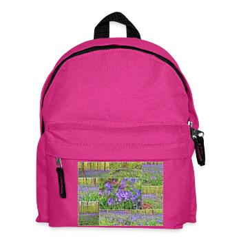 Purple Forest Wild Hyacinth Collage - Kinder Rucksack - Fuchsia - Vorne