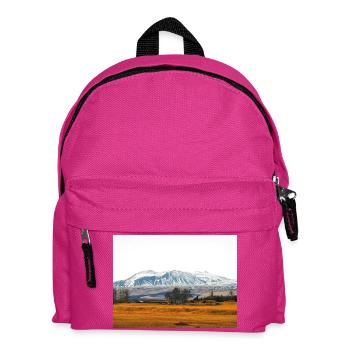 Schneebedeckte Berglandschaft in Island - Kinder Rucksack - Fuchsia - Vorne