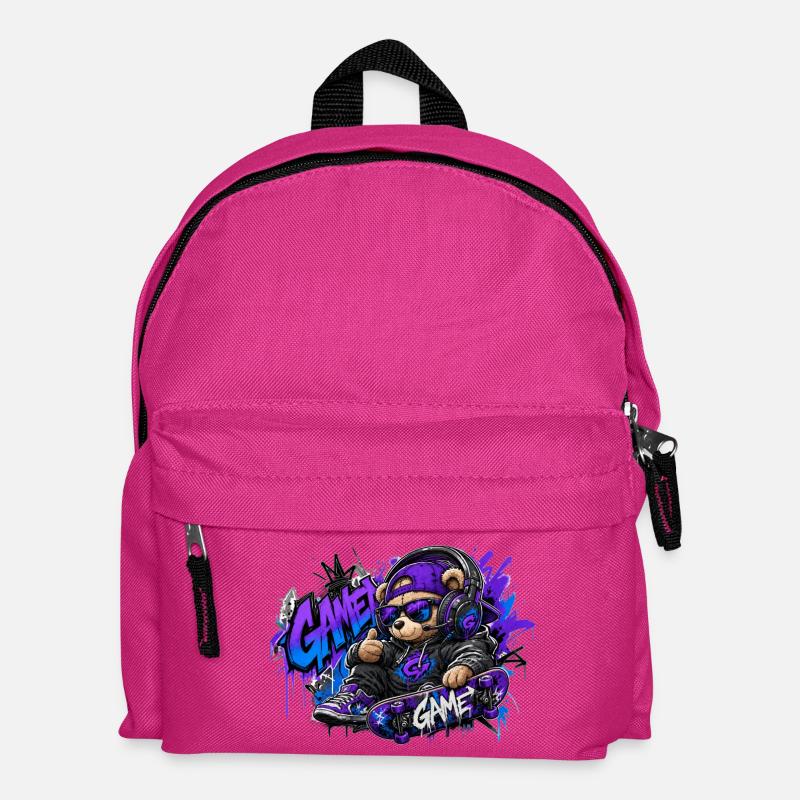 Game Bear Skate Graffiti - Kids' Backpack - fuchsia