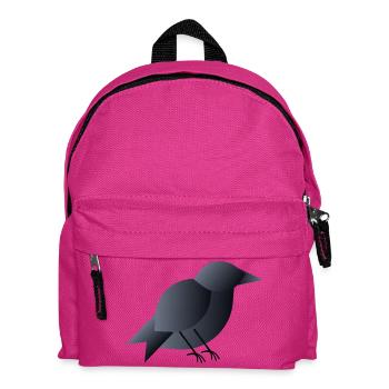 Geometrischer dunkelblauer Vogel - Kinder Rucksack - Fuchsia - Vorne