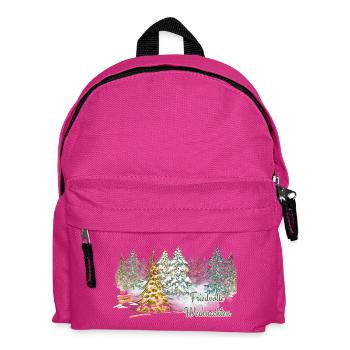 Noël paisible dans la forêt hivernale de l’Avent - Sac à dos Enfant - fuchsia - Devant
