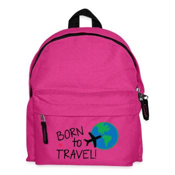 Born to Travel Globe - Kids' Backpack - fuchsia - Front