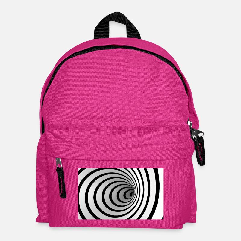Black and White Spiral Vortex - Kids' Backpack - fuchsia