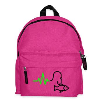 EKG Puls Angelhaken Outline - Kinder Rucksack - Fuchsia - Vorne
