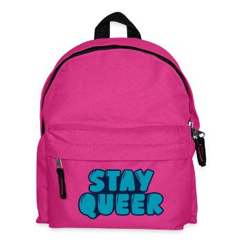stay queer - Kids' Backpack - fuchsia - Front