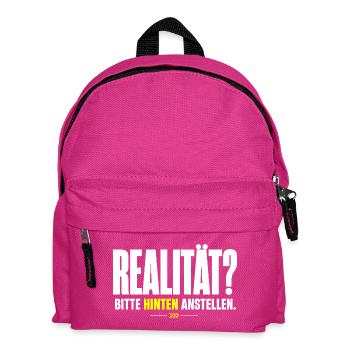 REALITÄT? Hinten Anstellen Design - Kinder Rucksack - Fuchsia - Vorne