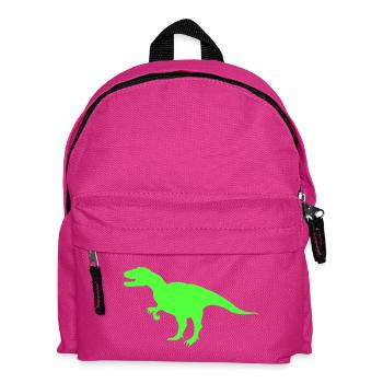 Neon-T-Rex Silhouette - Kinder Rucksack - Fuchsia - Vorne