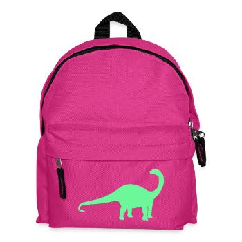 Neon Dino Silhouette - Kinder Rucksack - Fuchsia - Vorne
