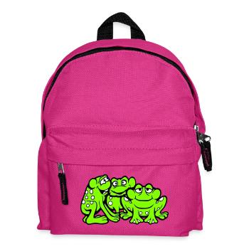 3 Frösche Team Kröte Freunde Cool Crew Lustig süß - Kinder Rucksack - Fuchsia - Vorne