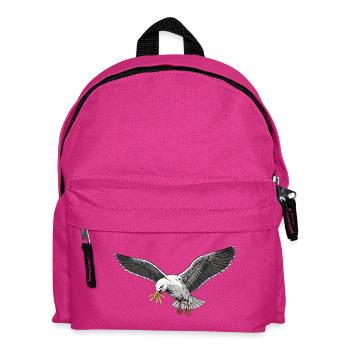 Funny seagull stealing fries on the beach - Kids' Backpack - fuchsia - Front