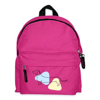 Line Art Dachshund pastel - Kids' Backpack - fuchsia - Front