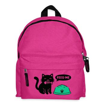Hungrige Katze Futternapf Grafik - Kinder Rucksack - Fuchsia - Vorne