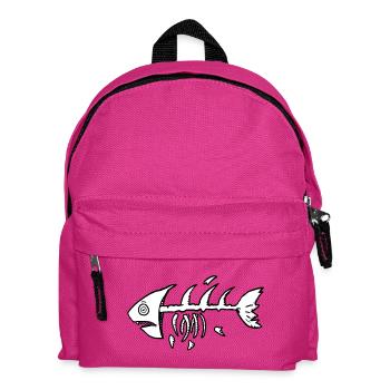 Skelettfisch im Kontrast - Kinder Rucksack - Fuchsia - Vorne