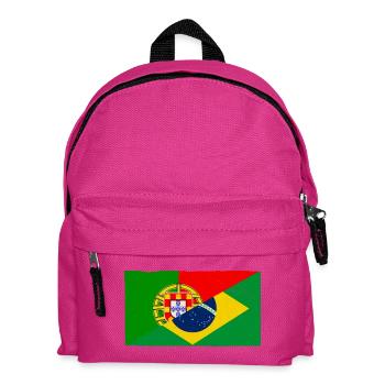 Brasilien und Portugal Vintage Flagge - Kinder Rucksack - Fuchsia - Vorne