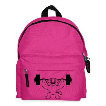 Dog Bodybuilder Strong Muscles Gym Weightlifting - Kids' Backpack - fuchsia - Front