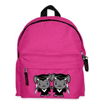 2 Bunnies College School Graduation Two Friends Team - Kids' Backpack - fuchsia - Front