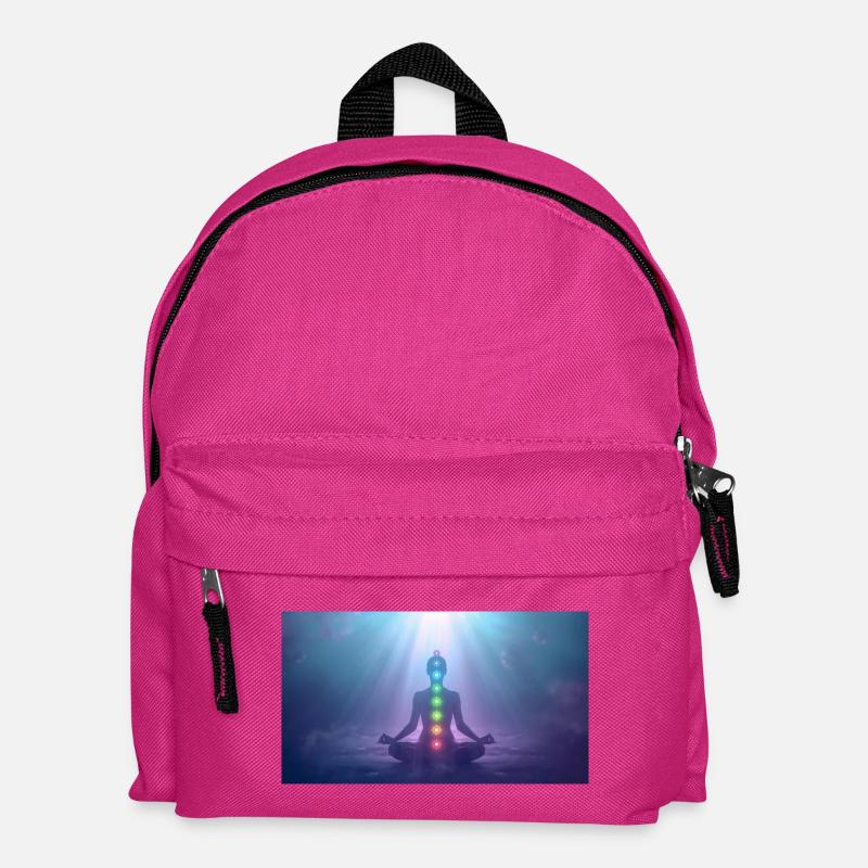 Chakra Meditation Light Rays Yoga - Kids' Backpack - fuchsia
