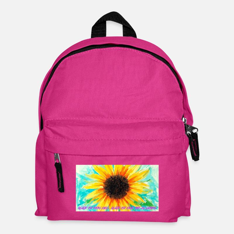 Sonnenblume Farbrausch Kunst - Kinder Rucksack - Fuchsia