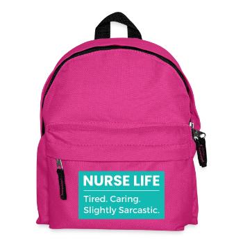 Nurse T-Shirt – Funny Nurse Life Healthcare Hum - Kids' Backpack - fuchsia - Front