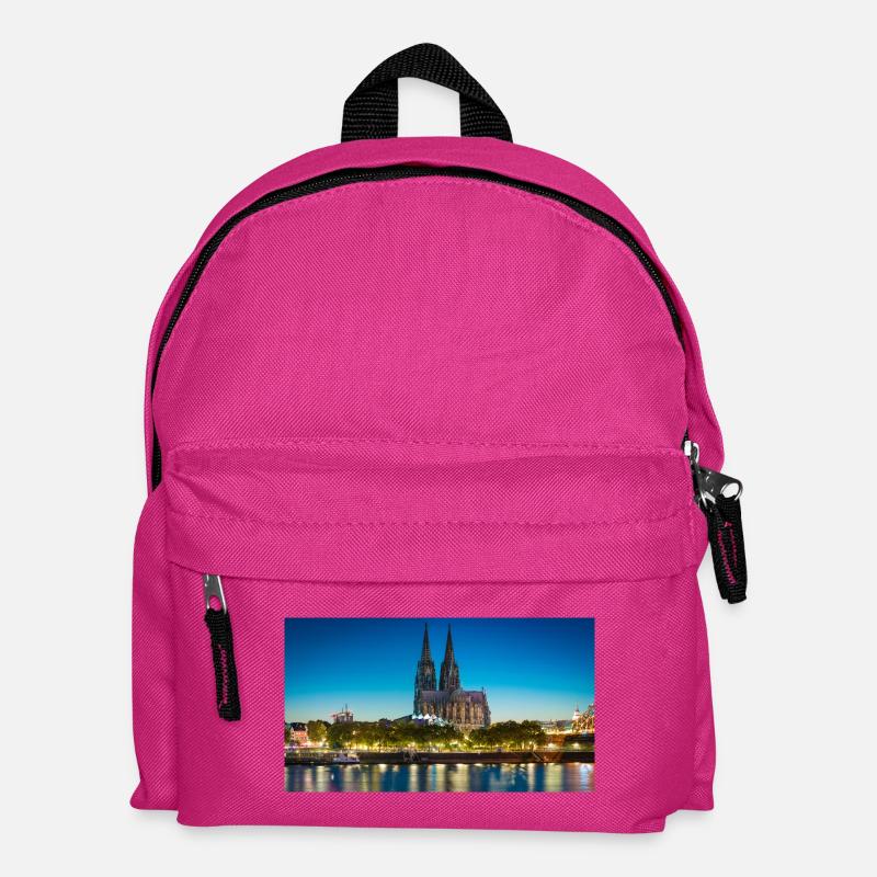 Kölner Dom Abendlicht Silhouette - Kinder Rucksack - Fuchsia