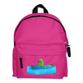 Hecht im Ruderboot - Kinder Rucksack - Fuchsia - Vorne