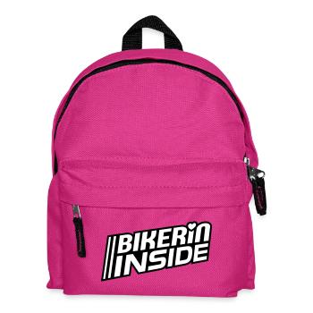 Bikerin inside Schriftzug (Farben änderbar) - Kinder Rucksack - Fuchsia - Vorne