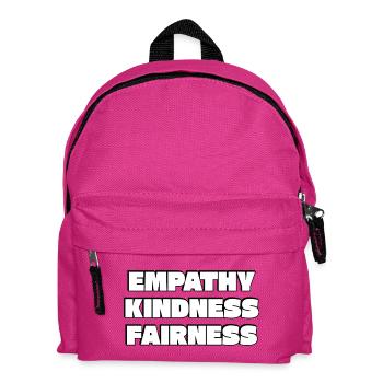 Empathy Kindness Fairness Bold Typography - Kids' Backpack - fuchsia - Front