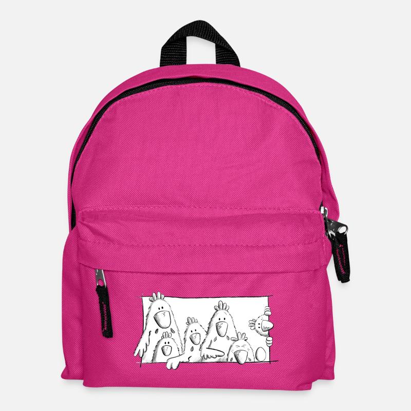Happy Hühner - Kinder Rucksack - Fuchsia