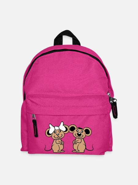 2 Mäuse Paar Zwei Verliebt Valentinstag Frau Mann - Kinder Rucksack - Fuchsia