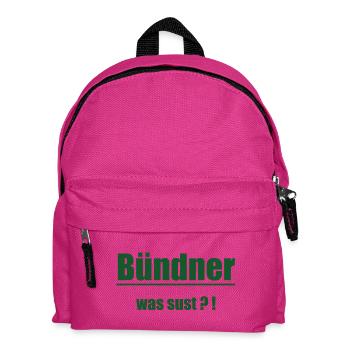 Bündner Wortwitz Grün Graphic - Kinder Rucksack - Fuchsia - Vorne