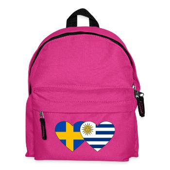 Sweden Uruguay Heart Flag - Kids' Backpack - fuchsia - Front