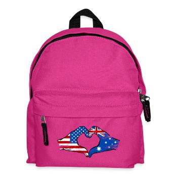 USA Australien Flagge Haende Herzform used - Kinder Rucksack - Fuchsia - Vorne
