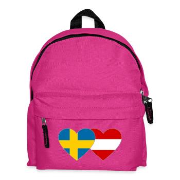 Schweden Österreich Flagge Herz - Kinder Rucksack - Fuchsia - Vorne