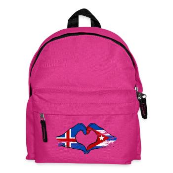 Island Cuba Flagge Hände Herz - Kinder Rucksack - Fuchsia - Vorne