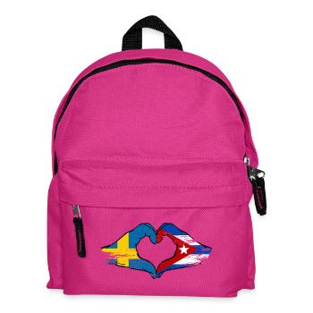 Schweden Kuba Flagge Herz Hände used - Kinder Rucksack - Fuchsia - Vorne