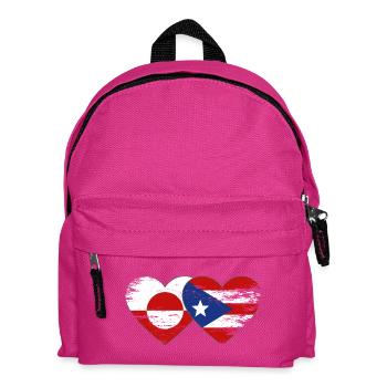 Groenland_Costa_Rica_Flagge_Herz_used - Kinder Rucksack - Fuchsia - Vorne