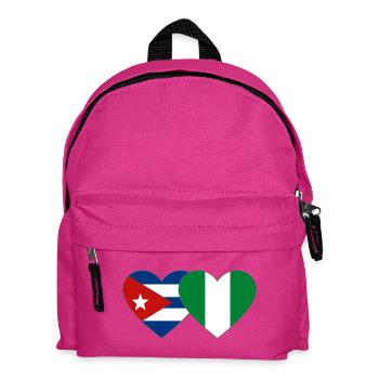 Kuba Nigeria Flagge Herzflagge - Kinder Rucksack - Fuchsia - Vorne