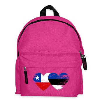 Chile_Litauen_Flagge_Herz_used - Kinder Rucksack - Fuchsia - Vorne