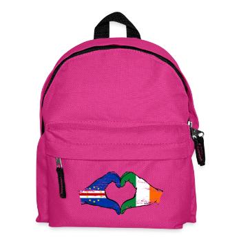 Drapeau du Cap-Vert en forme de cœur en forme de cœur du drapeau irlandais du Cap-Vert - Sac à dos Enfant - fuchsia - Devant