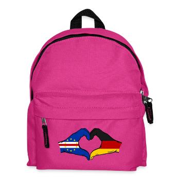 Mains du drapeau allemand du Cap-Vert en forme de cœur utilisées - Sac à dos Enfant - fuchsia - Devant