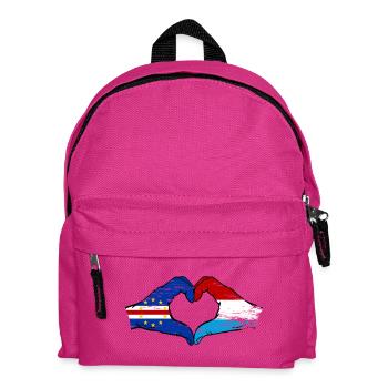 Kap Verde Luxemburg Flagge Hände Herzform used - Kinder Rucksack - Fuchsia - Vorne