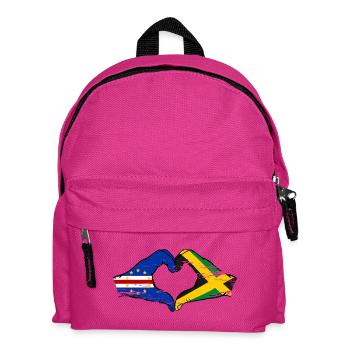 Kap Verde Jamaika Flagge Hände Herzform used - Kinder Rucksack - Fuchsia - Vorne