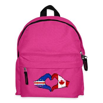 Kap Verde Kanada Flagge Hände Herzform used - Kinder Rucksack - Fuchsia - Vorne