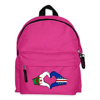 Algeria Cape Verde Flag Hands Heart Shape - Kids' Backpack - fuchsia - Front