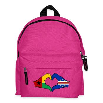 Cape Verde Guinea-Bissau Flag Hands Heart Shape - Kids' Backpack - fuchsia - Front